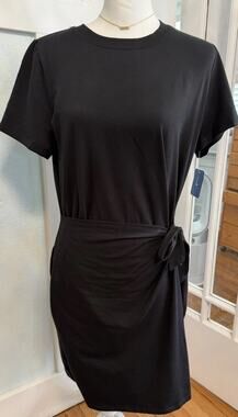 Threads 4 Thought Wrap Dress Size Large Black Casual Summer Dress